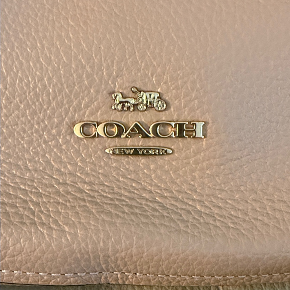 Coach Tan Leather Crossbody Bag. Pebbled leather Hobo in Beachwood - Picture 2 of 7